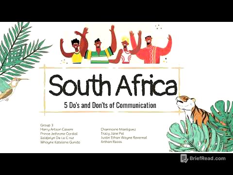 Do's and Don'ts of Communication in South Africa | Group 3 | Purposive Communication