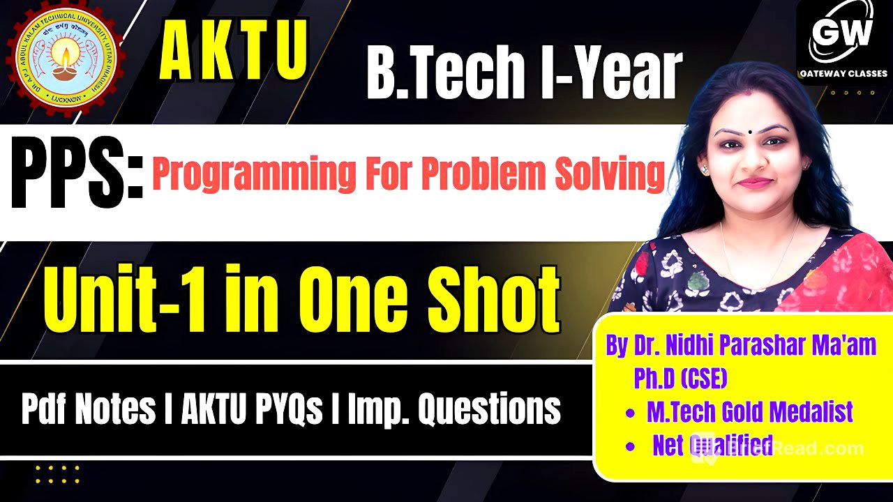 PPS Unit-1 ONE SHOT I By Dr. Nidhi Parashar Ma'am I Gateway Classes I AKTU