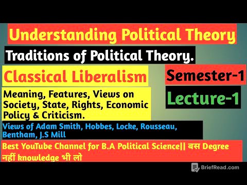 Traditions of Political Theory: Liberal||Classical Liberalism||Liberal Political Theory||UPSC||BA||