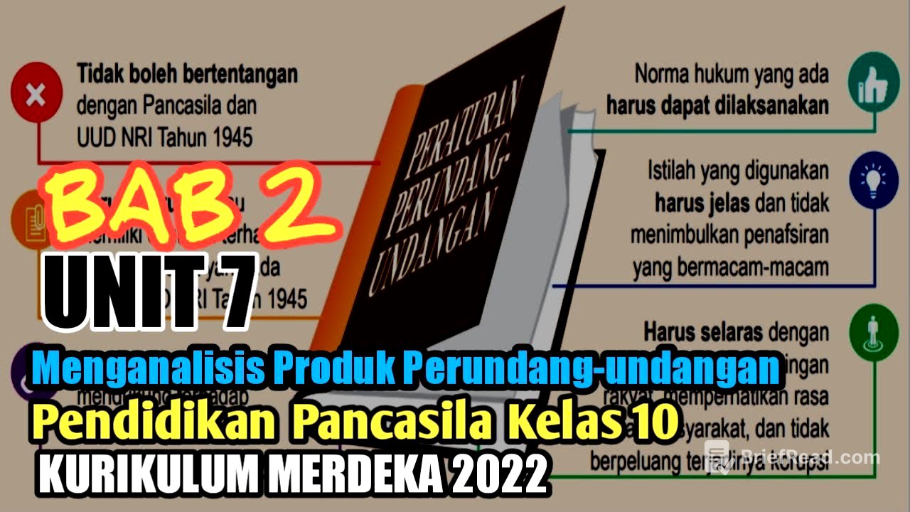 BAB 2 Kelas 10 || Unit 7 Menganalisis Produk Perundang-undangan || Pendidikan Pancasila || 2022-2023