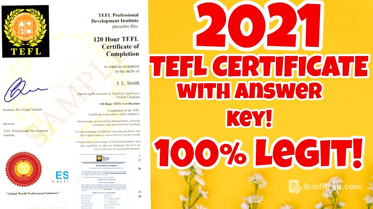 TEFL CERTIFICATE 2021 WITH ANSWER ! | 100 % LEGIT !