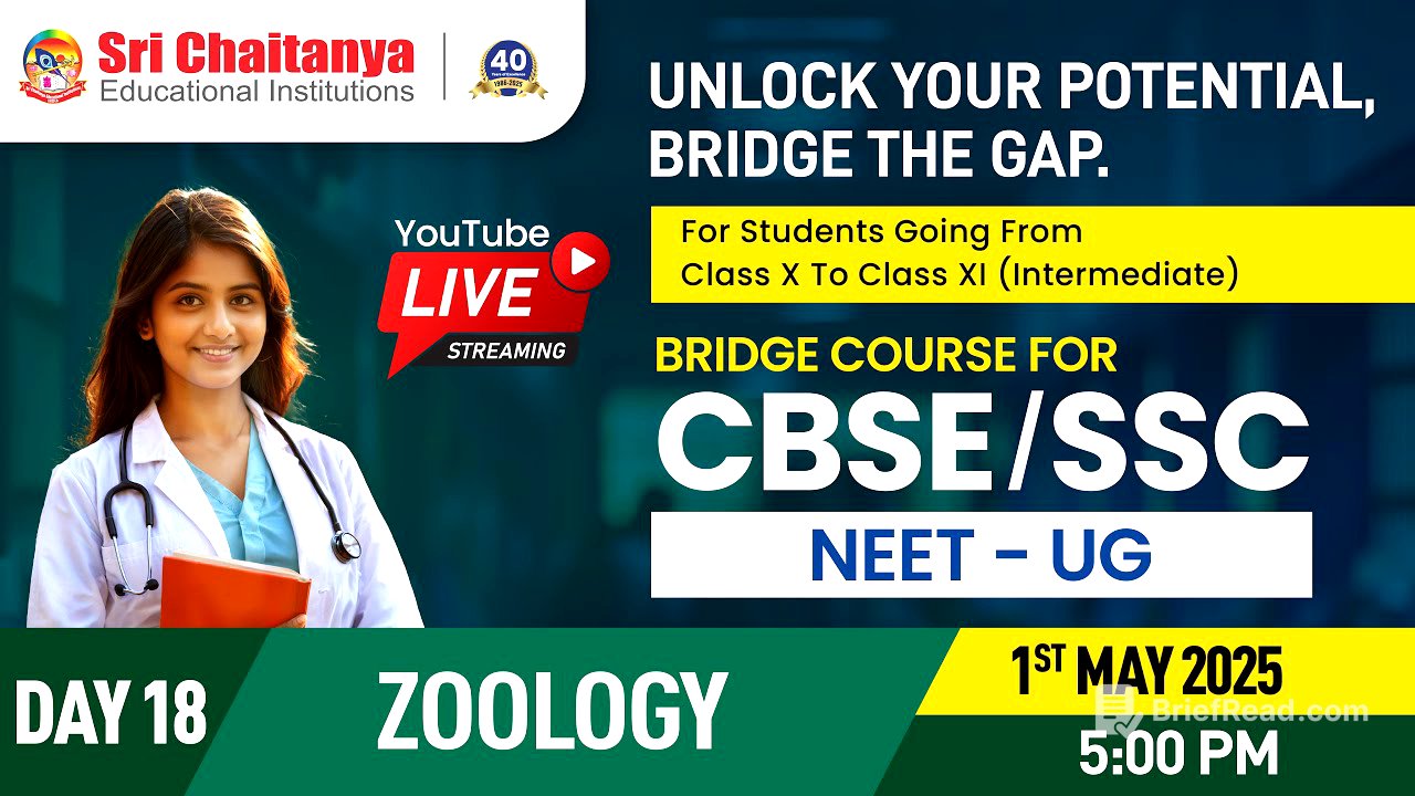 Day 18 - Zoology || NEET - Bridge Course for CBSE & SSC Students ||  @srichaitanyagosala