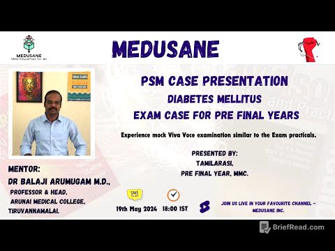 DIABETES MELLITUS | PSM CASE PRESENTATION | Dr.Balaji Arumugam M.D., | Medusane