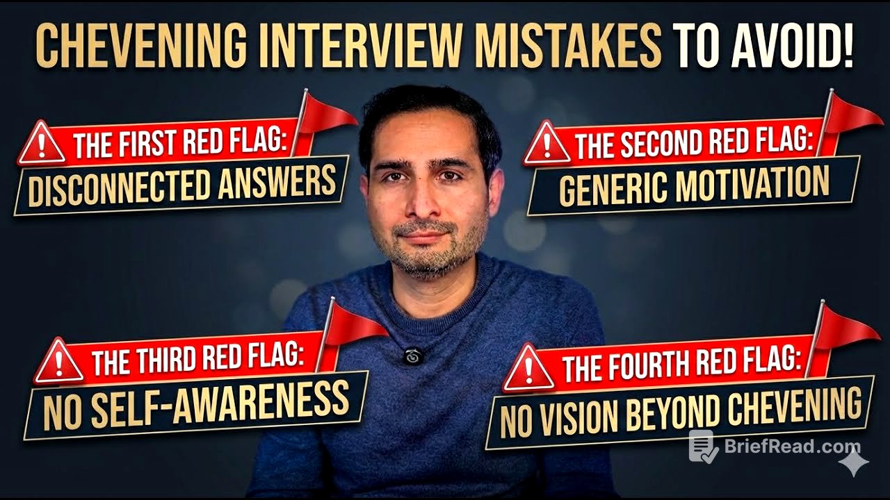 Chevening Interview Red Flags | How you fail in the first 5 minutes