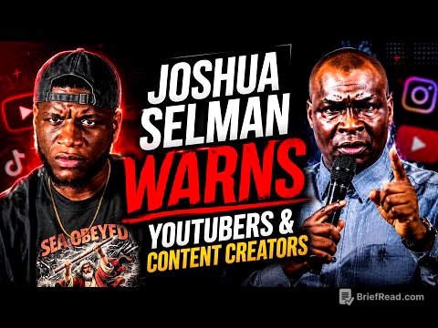 Joshua Selman Warns Youtubers... Hopefully I Don't Get Sued Again