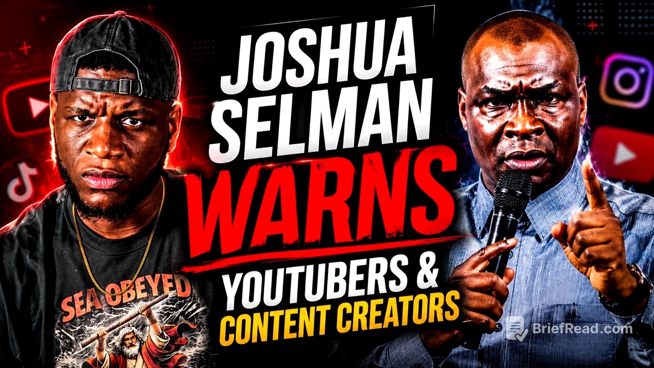Joshua Selman Warns Youtubers... Hopefully I Don't Get Sued Again