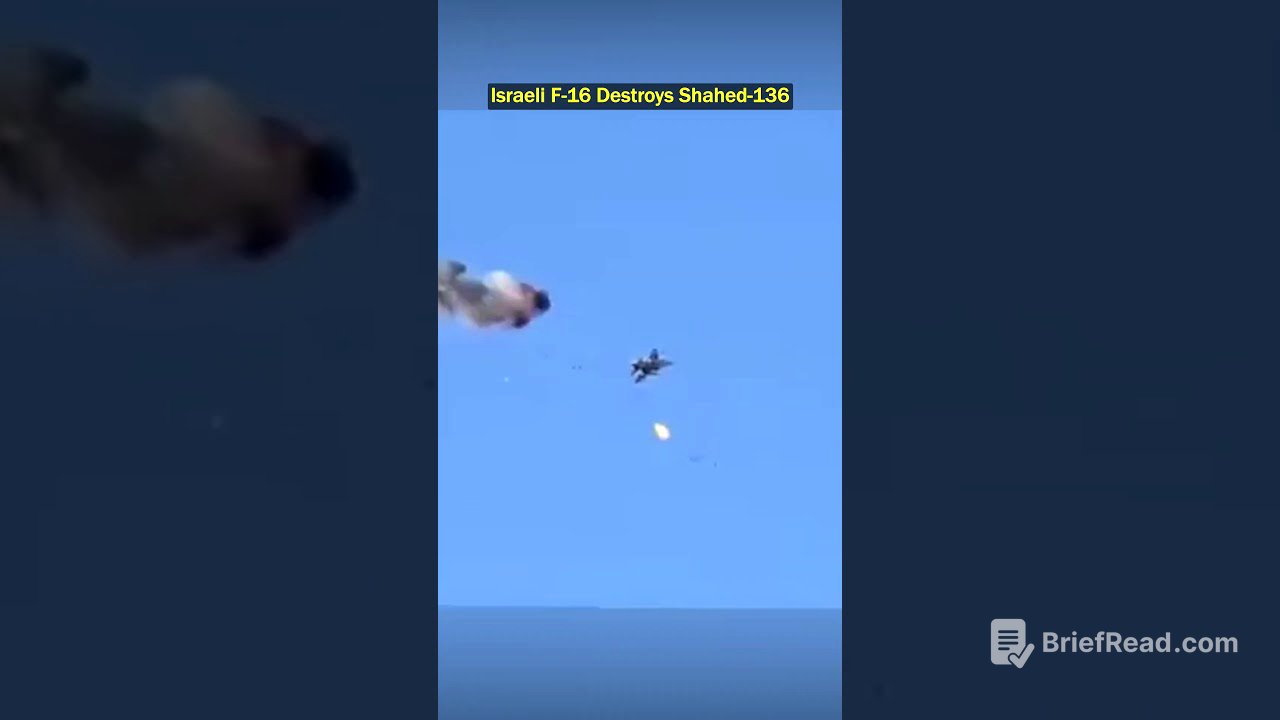 F-16 Fires Sidewinder at Shahed-136 in Close-Range Intercept!