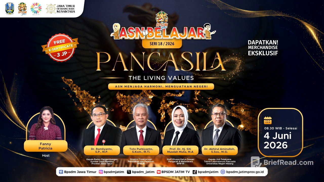 ASN Belajar Seri 18 | 2026 - Pancasila The Living Values: ASN Menjaga Harmoni, Menguatkan Negeri