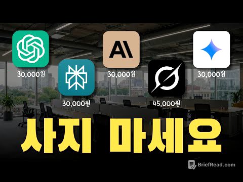 제발 돈 낭비는 그만.. AI에 500만 원 쓴 사람이 알려주는 AI 선택 가이드