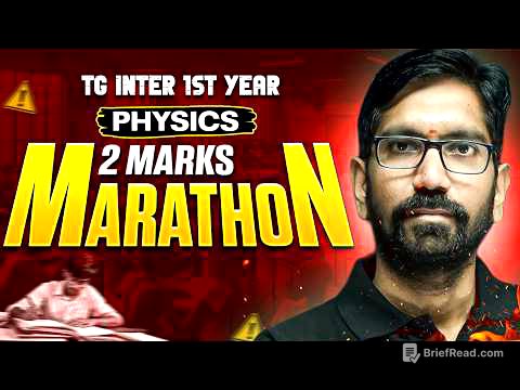 Physics 2 Marks Final Revision Marathon 🔥 | TG Inter 1st Year | IPE 2026
