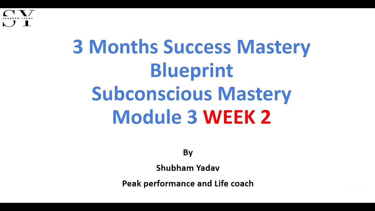 3MSM (M3 W2) Subconscious Mastery: Power of numbers