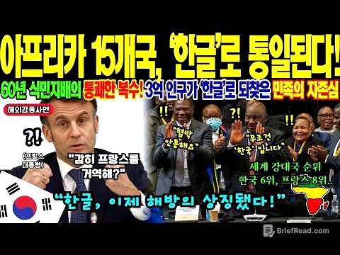 [해외감동사연] "3억 인구가 선택한 한글!" 프랑스 원조 중단에도 아프리카 15개국 한글 선택! 70% 문맹 3개월 만에 해결, 60년 교육 시스템 바꾼 충격 반전