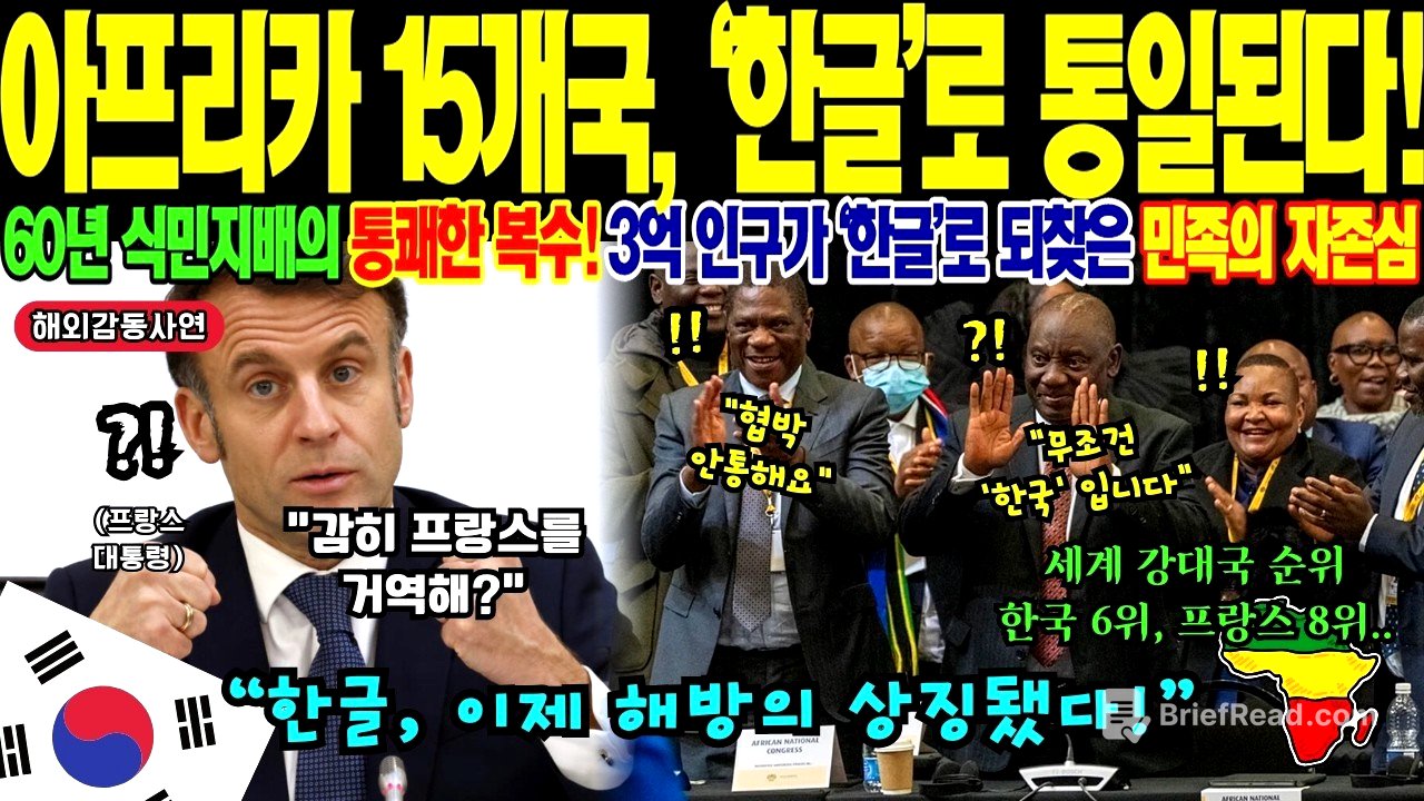 [해외감동사연] "3억 인구가 선택한 한글!" 프랑스 원조 중단에도 아프리카 15개국 한글 선택! 70% 문맹 3개월 만에 해결, 60년 교육 시스템 바꾼 충격 반전
