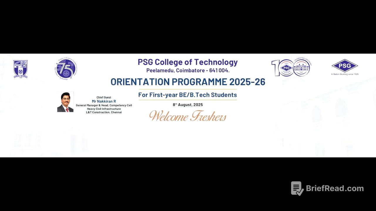 First Year B.E./B. Tech Orientation Program 2025