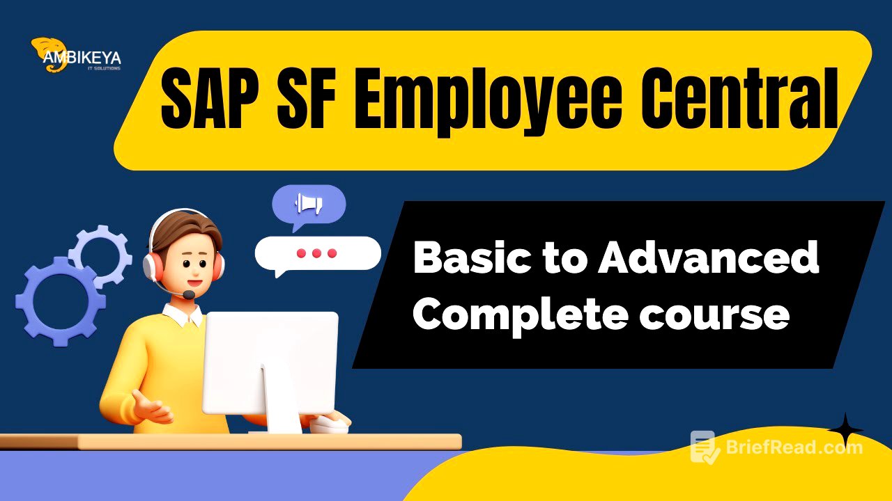 SAP SF Employee Central (Basic to Advanced Complete course) || Best SAP Training || Ambikeya