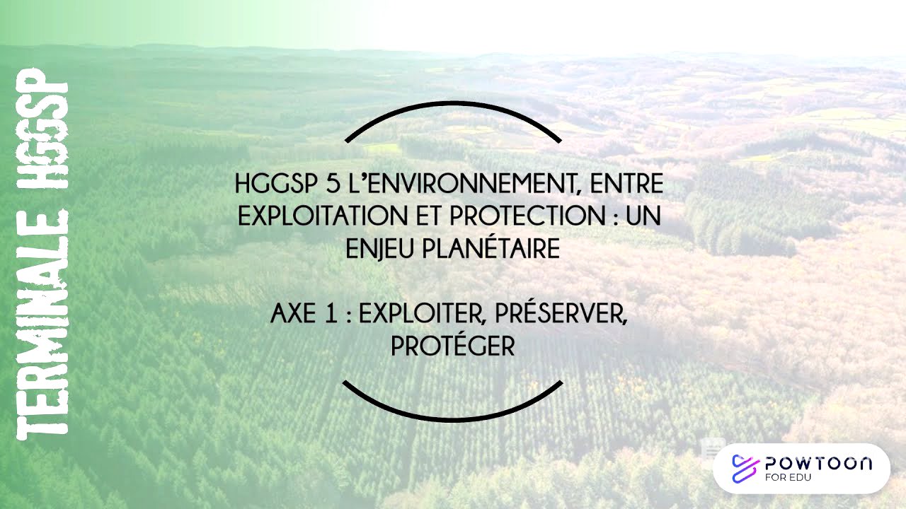 TERMINALE HGGSP : Exploiter, préserver, protéger.
