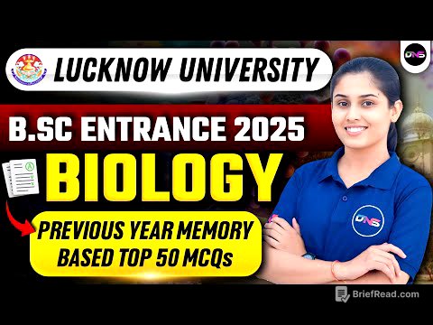 Lucknow University BSc Biology Entrance Exam Previous Year Question Paper Solution |  ⁨@DNSEducare⁩