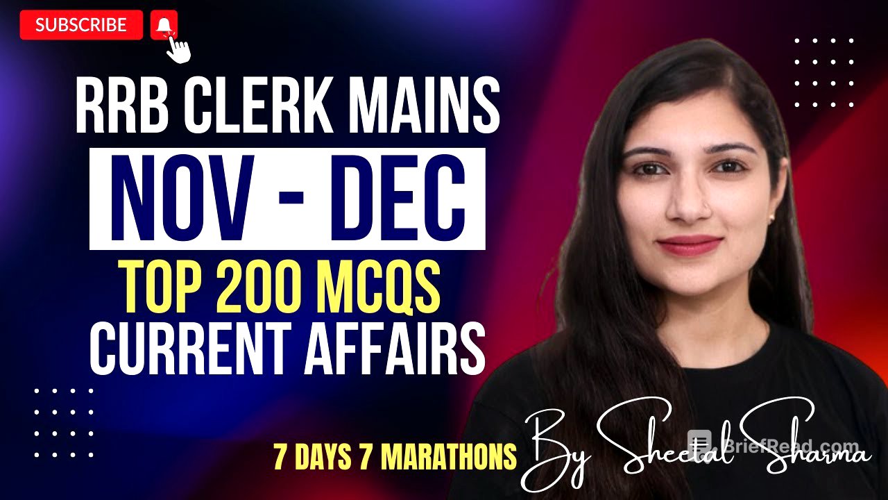 RRB CLERK 2025 | NOV - DEC 2025 CURRENT AFFAIRS MARATHON | RBI OFFICE ATTENDANT #rbiofficeattendant