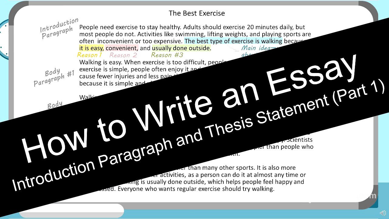 How to Write an Essay: Introduction Paragraph  (with Worksheet)