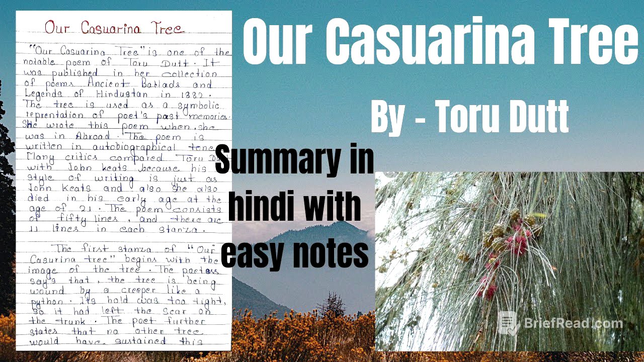 Our Casuarina Tree | Our Casuarina Tree by Toru Dutt in hindi | Our Casuarina Tree Summary