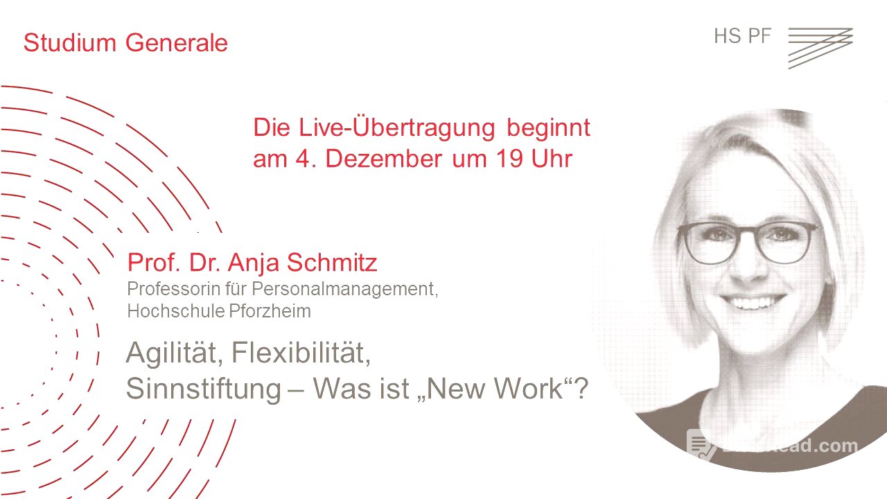 Studium Generale HSPF – Prof. Dr. Anja Schmitz: „Was ist ‚New Work‘?“