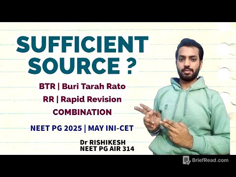 Is RAPID REVISION Enough Or BTR Or BOTH for NEET PG INI-CET FMGE By AIR 314 || BTR only Subjects