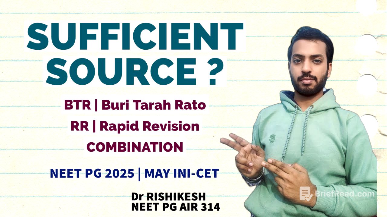 Is RAPID REVISION Enough Or BTR Or BOTH for NEET PG INI-CET FMGE By AIR 314 || BTR only Subjects