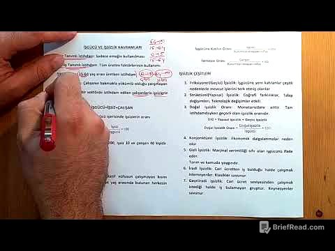12) MAKRO İKTİSAT TEMEL KAVRAMLAR  (İŞSİZLİK KAVRAMLARI)