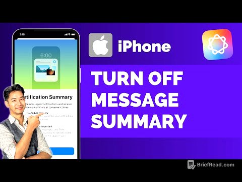 How to Turn Off Message Summary Apple Intelligence !