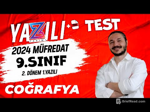 9.sınıf coğrafya 2.dönem 1.yazılı TEST 📌 2024 MEB