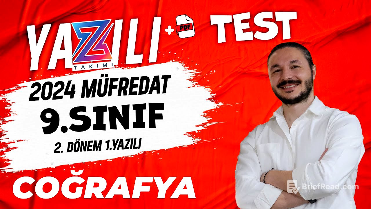 9.sınıf coğrafya 2.dönem 1.yazılı TEST 📌 2024 MEB