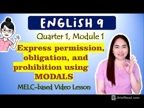 MODALS || Prohibition Obligation Permission |GRADE 9||MELC-based VIDEO LESSON | QUARTER 1 | MODULE 1