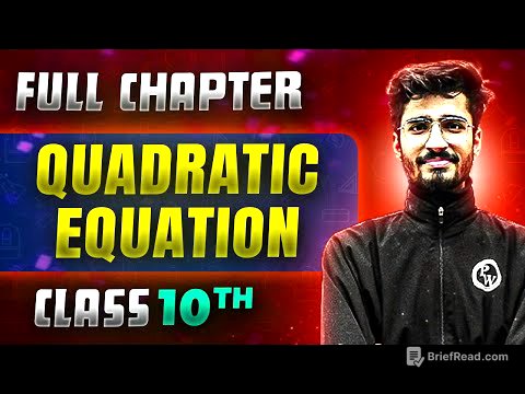 Quadratic Equation  FULL CHAPTER | Class 10th Mathematics | Chapter 4 | Udaan