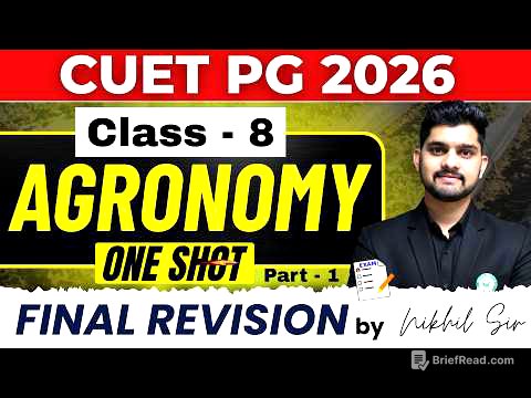 CUET PG 2026 Agronomy Marathon | Complete One Shot Final Revision by Nikhil Sir