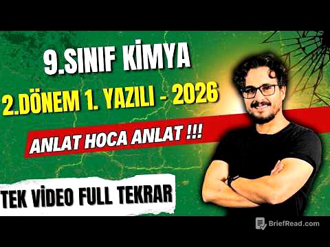 9. Sınıf Kimya | 2. Dönem 1. Yazılı - 2026  |  Tek Video | Anlat Hoca Anlaaat !!!
