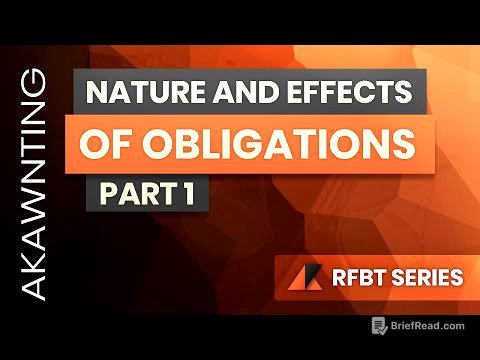 Obligations: Nature and Effects of Obligations Part 1 (2020)