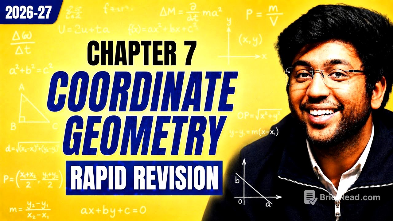Coordinate Geometry Class 10 Maths Chapter 7 Rapid Revision by Shobhit Nirwan For Session 2026-27