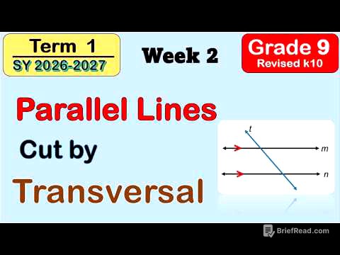 Grade 9 Math | Angles Formed by Parallel Lines Cut by Transversal | First Term (Term 1) Week 2