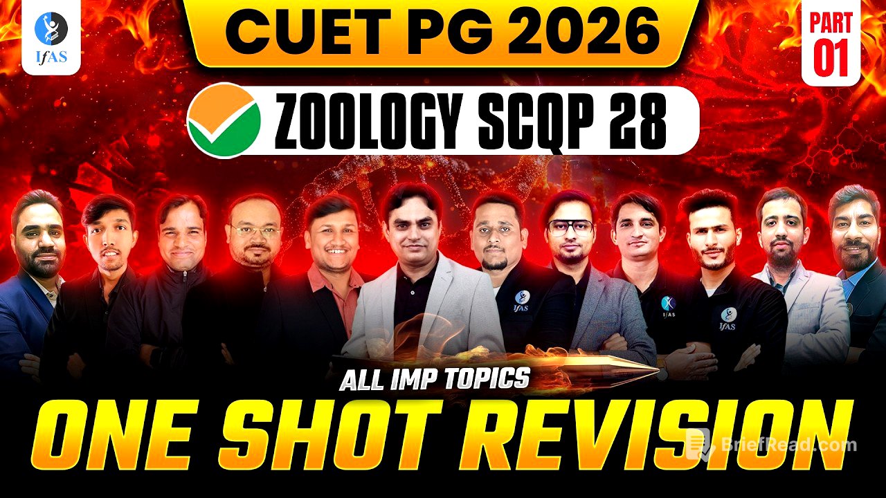 CUET PG Zoology One Shot Revision 2026 | All Important Topics | Part 1 | IFAS