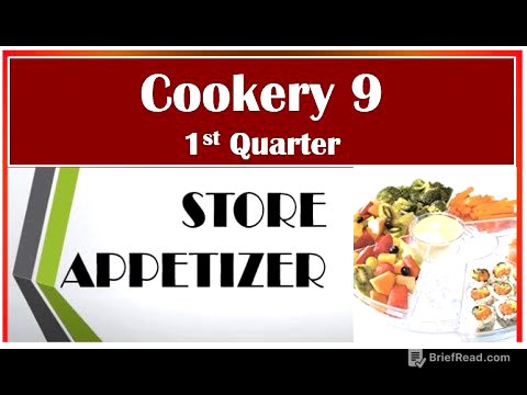 TLE  COOKERY 9 QTR 1, Lesson 4,, LO 1 STORE APPETIZER