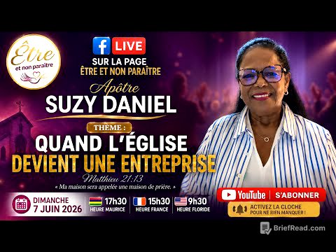 🔥 QUAND L’ÉGLISE DEVIENT UNE ENTREPRISE 🔥Servante Suzy DANIEL
