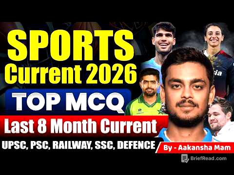 Sports Current Affairs 2026 🔥 | Last 8 Months TOP MCQs | Exam Most Expected Questions