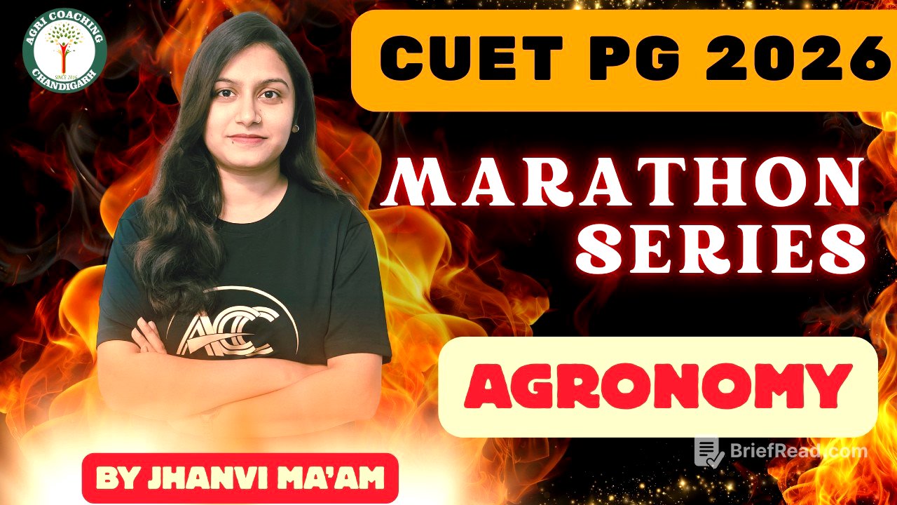 CUET PG 2026 Agronomy Marathon 🔥 | Class 1 | Complete Syllabus + PYQs | Must Watch!