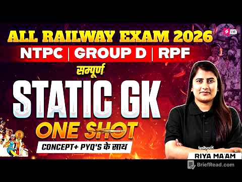 RRB NTPC 2026 | Static GK One Shot For Railway Exam 2026 | Complete Static Gk by Riya Mam