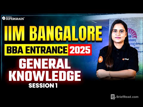 General Knowledge | Session 1 | IIM Bangalore BBA DBE Entrance Exam 2025 🎯| IIM-B Last Min Prep 📚