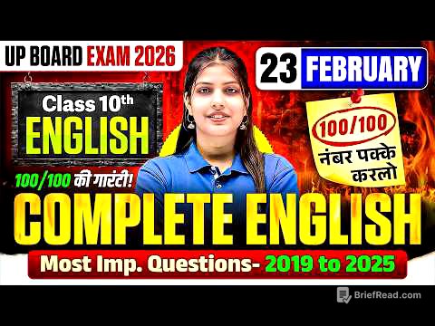 Class 10th English | 2019 to 2025 Most Important Questions | Complete English UP Board Exam 2026