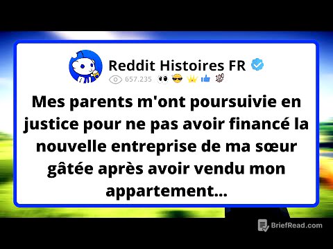 Mes PARENTS m'ont poursuivie en justice pour ne pas avoir financé la nouvelle entreprise de ma...