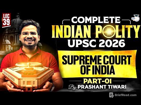 Supreme Court of India - Part 1 |  Lec 39 | Compete Indian Polity for UPSC 2026 | StudyIQ IAS
