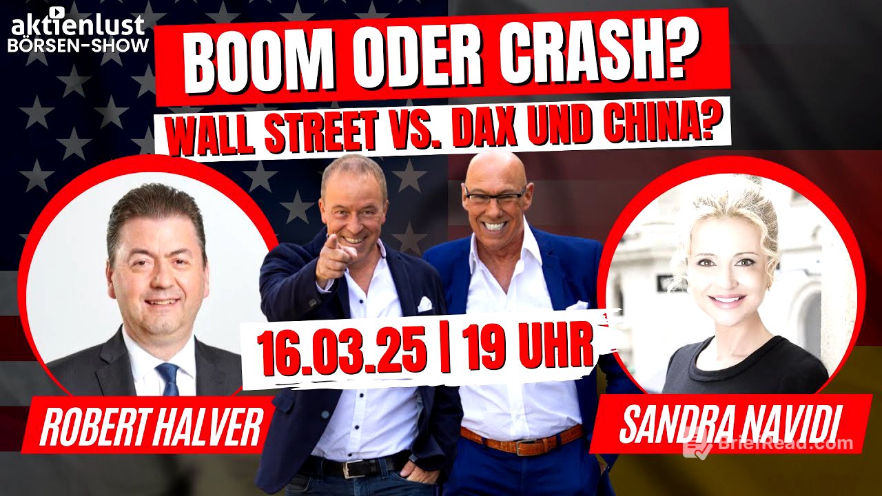 Boom oder Crash? Wall Street vs. DAX und China? Sandra Navidi und Robert Halver!