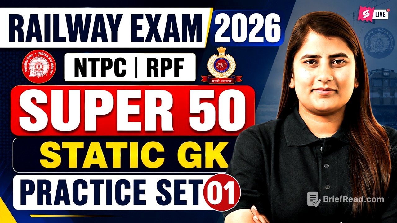 RRB NTPC 2026 | RRB NTPC 12th Level Static GK Practice Set, RRB Group D & RPF Static GK by Riya mam